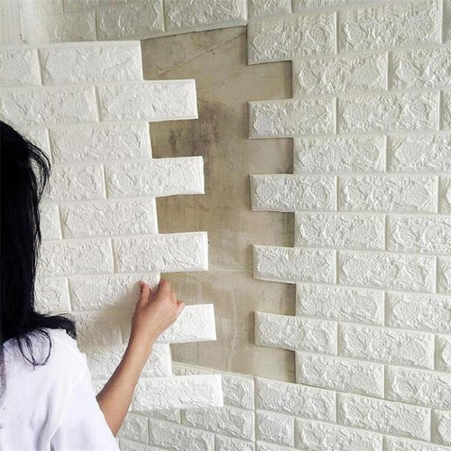 3D Stone Brick Panel Wall Sticker