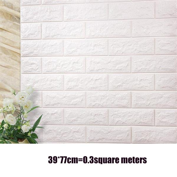 3D Stone Brick Panel Wall Sticker