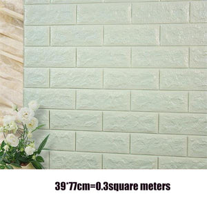 3D Stone Brick Panel Wall Sticker