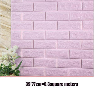 3D Stone Brick Panel Wall Sticker